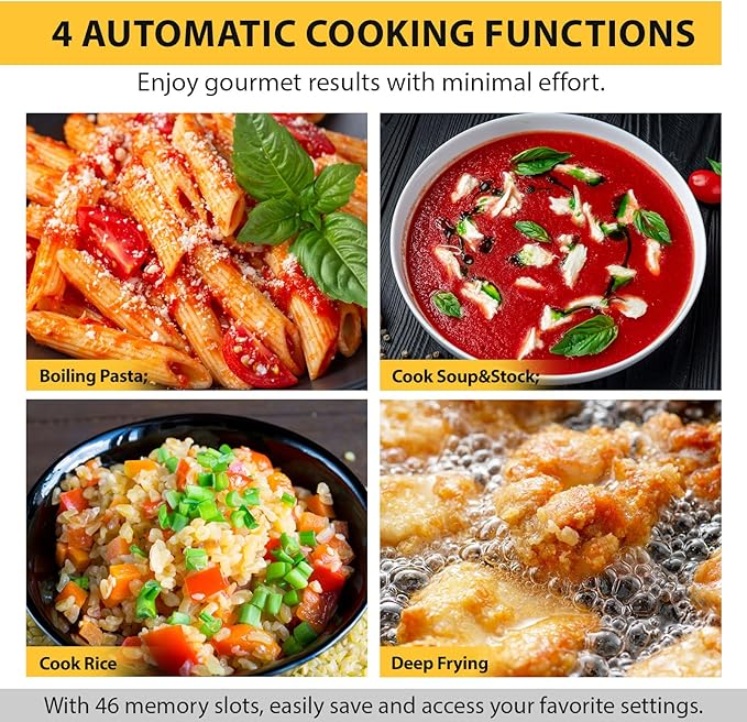Nuwave Diamond Induction Cooktop, New & Improved Electric Burner with Probe, 91 Temps 50째F to 500째F, 6.5??Heating Coil, Shatter-Proof Ceramic Glass, 3 Wattage Settings, Ideal for Dorms, RVs & Apts