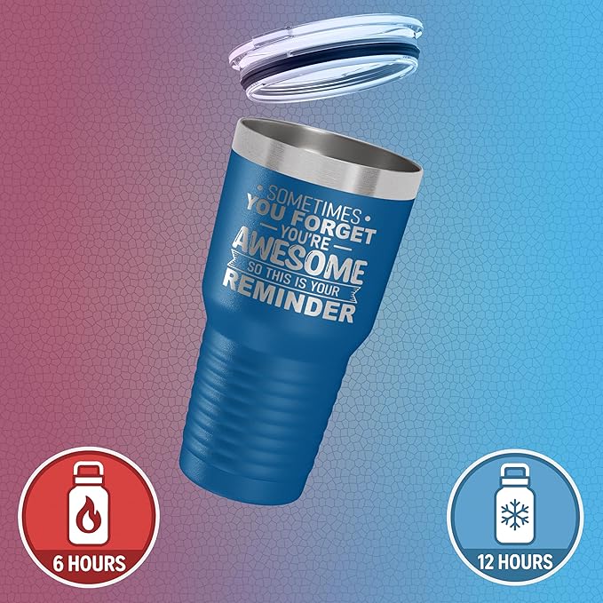 Spotted Dog Company Inspirational Tumbler, Inspirational Gifts for Men Dad Father Wife Sister Women, Birthday For Him Her, You?셱e Awesome Tumbler, Teacher Coworker Gifts 30oz Royal Blue