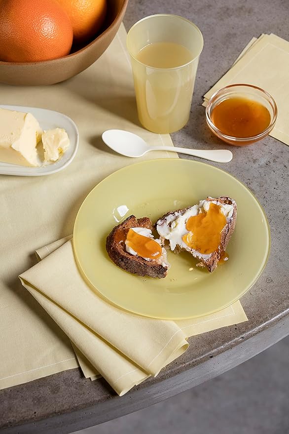 MY DRAP Placemats 48 x 32 cm / 19" x 12.5" - (12 Per Roll, Cotton Pastel Yellow)