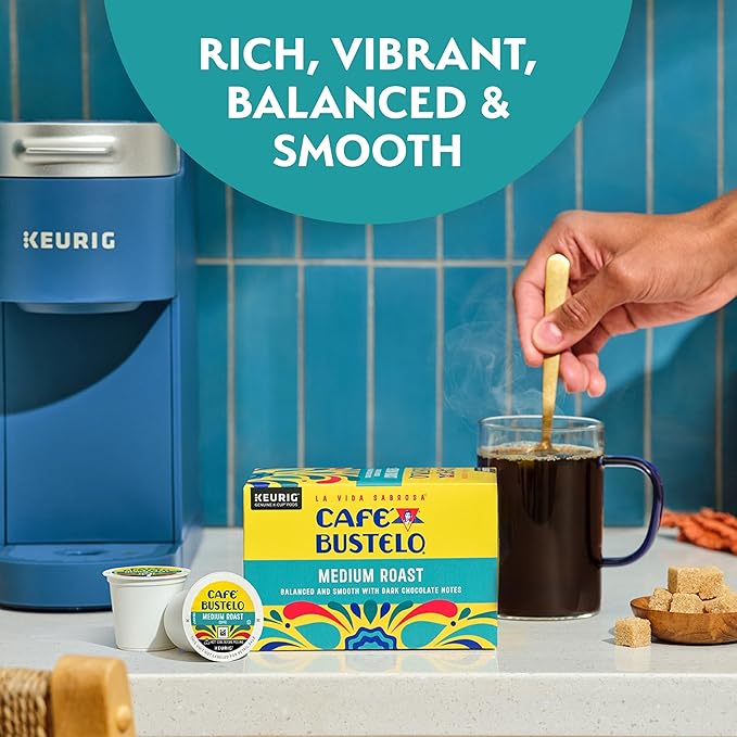 Caf챕 Bustelo Medium Roast Coffee, 10 Ct. K-Cup pods (Pack of 6)