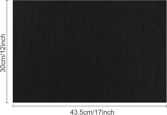 Myir JUN Placemats Set of 4, Vinyl Woven Placemats Place Mats Indoor Set of 4 Washable Table Mats Non-Slip Place mats for Dining Table (Black, Set of 4)