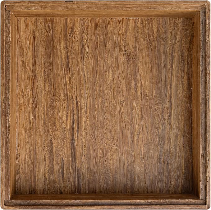 Restaurantware Eco Display 7 Inch x 7 Inch x 2 Inch Bamboo Condiment Container, 1 Large Spice Box - Chip-Resistant, For Seasoning, Spices, Condiments, Natural Bamboo Bamboo Organizer Box