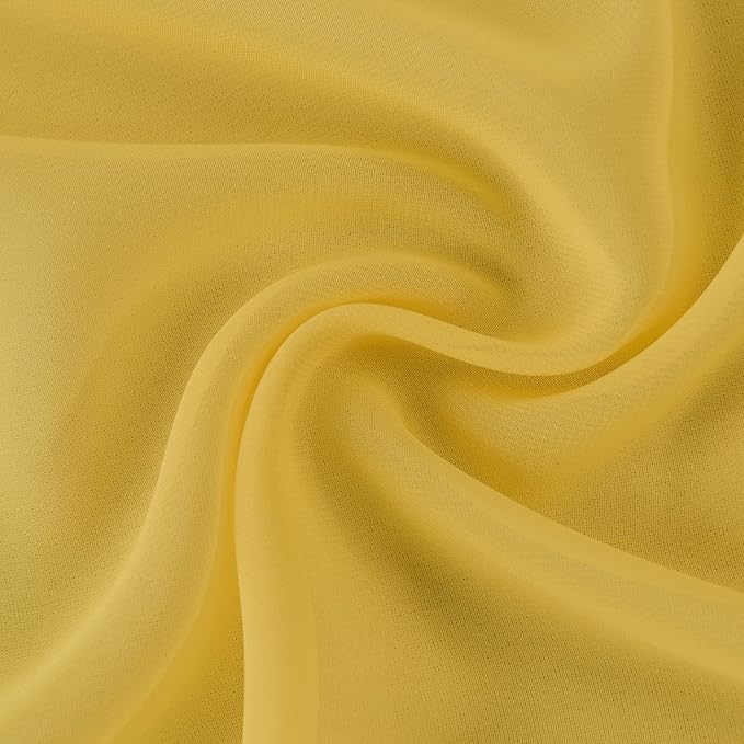 flohar 12Pack 9ft Chiffon Table Runner 14x108 Inch Sheer Romantic Table Runner for Wedding Birthday Party Bridal Shower Outdoor Decoration -Yellow