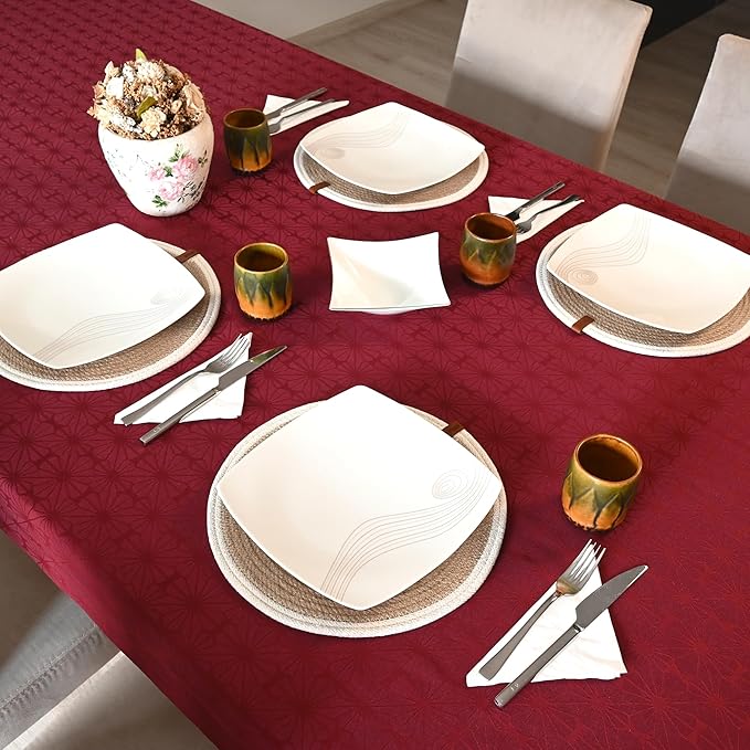 Round Placemats Set of 6, Handmade by Braided Natural Jute with White Cotton Cord Edges, Dia. 12.6 Inch, Heat Resistant, Doublesided, Light Brown