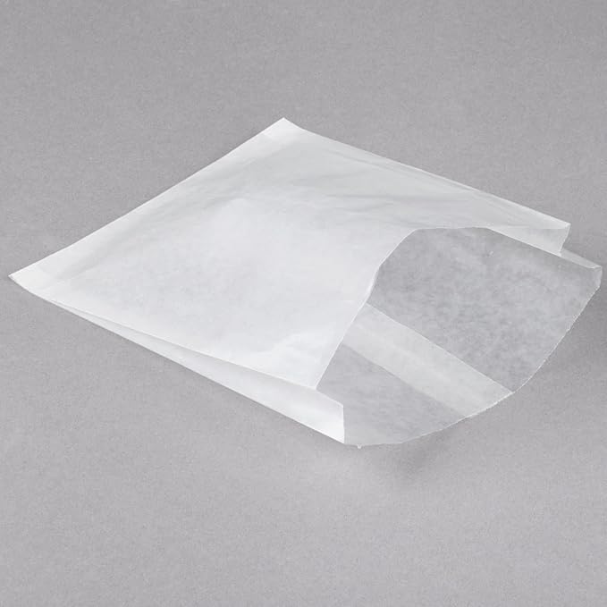 Flat Glassine Wax Paper Sandwich Bags 6 x 7 x 3/4. Waxed Paper Bags (200)