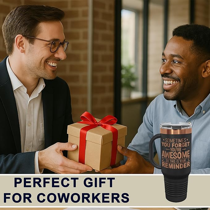 Spotted Dog Company Inspirational Tumbler, Inspirational Gifts for Men Dad Father Wife Sister Women, Birthday For Him Her, You?셱e Awesome Tumbler, Teacher Coworker Gifts 40oz Black Copper