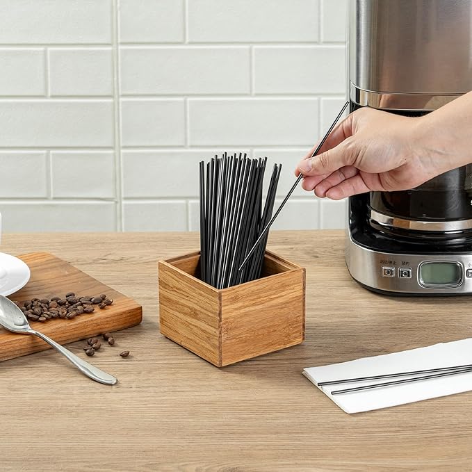 Restaurantware Eco Display 4 Inch x 4 Inch x 3.25 Inch Bamboo Condiment Container 1 Small Spice Box - Chip-Resistant For Seasoning Spices Condiments Natural Bamboo Bamboo Organizer Box