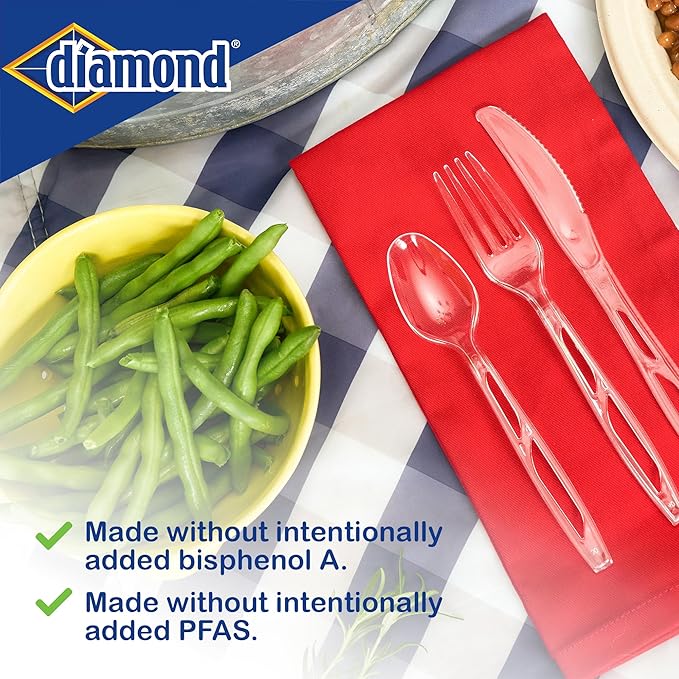 Diamond짰 All Occasion Clear Disposable Cutlery Set 288 Count (288 Cutlery Set)