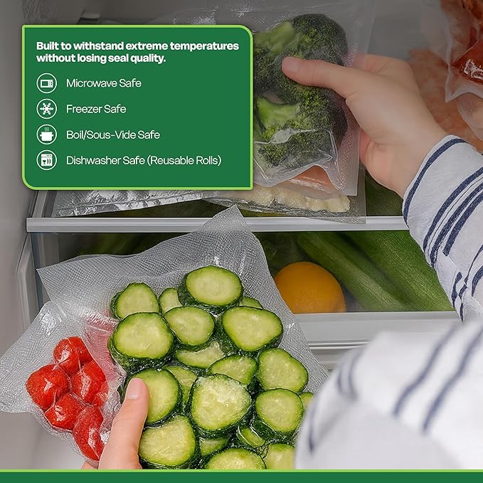Vacuum Sealer Bags ??6 Rolls (3x 8"x20" & 3x 11"x20") | BPA-Free, Heavy Duty, Freezer Safe, Sous Vide & Food Storage Bags | Customizable Sizes