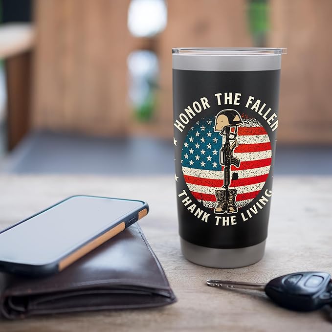 Honor The Fallen Thank The Living - Patriotic Memorial Day Stainless Steel Insulated Tumbler