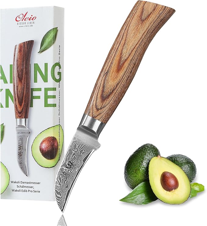 Wakoli EDIB Pro Damascus Peeling Knife ??Japanese Style Kitchen Knife | 2.4-Inch Genuine Damascus Steel Blade with VG10 Core | Ergonomic Pakkawood Handle | Professional Chef Knife in Gift Box