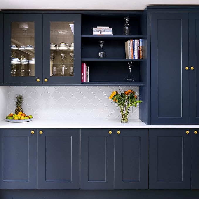 Ravinte 55 Pack 1-1/4 Inch Kitchen Cabinet Knobs - Brushed Brass Zinc Drawer Pulls and Door Handles for Dressers
