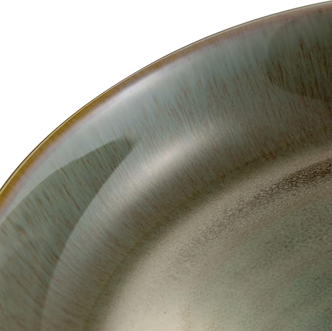 Sango Resona Moss Green Stoneware Bowls (Set of 4) ??Durable Stoneware with Reactive Glaze Finish, Microwave & Dishwasher Safe, Perfect for Everyday Dining & Entertainment