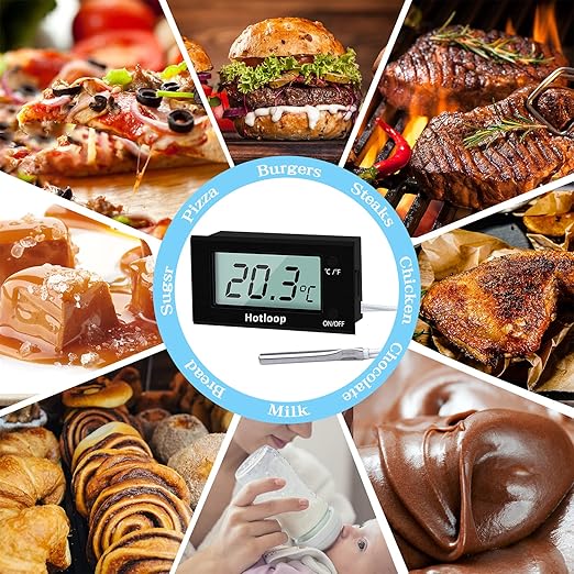 Digital Oven Thermometer Heat Resistant up to 572째F/300째C, LCD