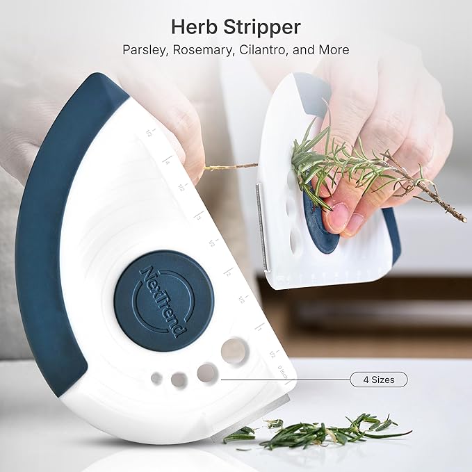 Nextrend BakerScraper ??5-in-1 Flexible Bowl Scraper, Bench Scraper and Dough Scraper with Stainless Steel Edge, Ruler & Herb Stripper ??BPA Free, Dishwasher Safe - Blue
