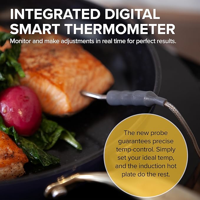 Nuwave Diamond Induction Cooktop, New & Improved Electric Burner with Probe, 91 Temps 50째F to 500째F, 6.5??Heating Coil, Shatter-Proof Ceramic Glass, 3 Wattage Settings, Ideal for Dorms, RVs & Apts