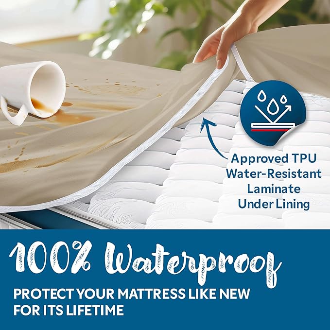 Guardmax Jersey Knitted RV Size Zippered Mattress Encasement - Waterproof & Bed Bug Proof Mattress Protector - Comfortable, Soft, and Noiseless Zippered Bedding - Dust Mite Proof (48 x 75 x 10)