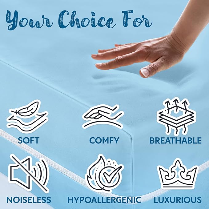 Guardmax Jersey Knitted Sleeper Sofa Zippered Mattress Encasement - Waterproof & Bed Bug Proof Mattress Protector - Comfortable, Soft, and Noiseless Zippered Bedding - Dust Mite Proof (60 x 72 x 5)