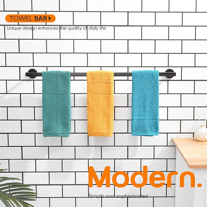 32 Inch Bathroom Towel Bar Bath Towel Rack Kitchen Towel Holder Long Towel Rails Wall Mounted SUS304 Stainless Steel Oil Rubbed Bronze AN4001ORB-L32