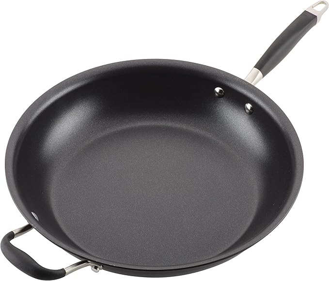 Anolon Advanced Home Hard Anodized Nonstick Frying Pan, 14.5 Inch ??Large Skillet with Helper Handle, 14 Inch Nonstick Frying Pan, Durable Cookware - Onyx