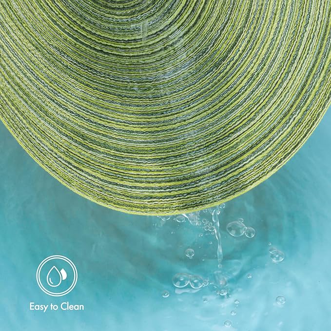 Winknowl Round Braided Placemats Set of 6 Washable Woven Heat Resistant Table Mats for Kitchen Dining Tables 15 inch Round Place Mats (Pea Green,6)