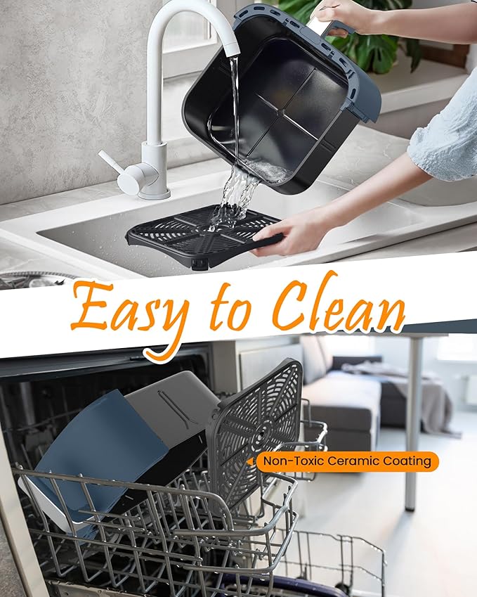 Nuwave Brio Plus 6-in-1 Air Fryer, 7-Qt Large Capacity, 50°F??00°F Precise Temp Control, Non-Toxic PFAS-Free Nonstick, Air Fry, Bake, Roast, Toast, Dehydrate, Reheat, 100 Presets, Dishwasher Safe