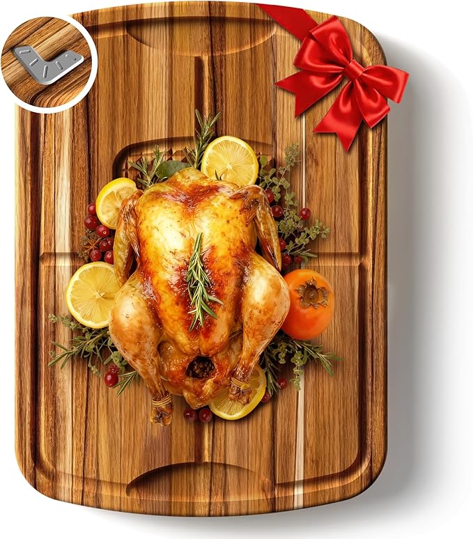 Cutting Board Wood Chopping Board Double Sided Charcuterie Boards Serving Board Kitchen Essential House Warming Hostess Host Gift Serving Tray for Christmas Wedding Birthday Anniversary Black