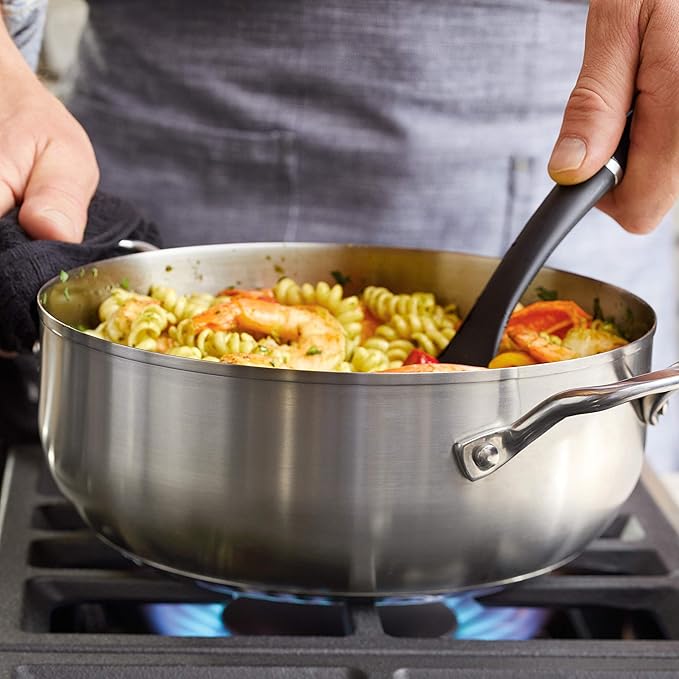KitchenAid 71011 3-Ply Base Brushed Stainless Steel Casserole Dish/Pan with Lid, 4 Quart