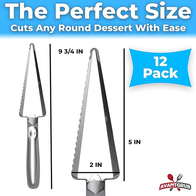 Heavy Duty, Recyclable 10" Dessert Servers 12 Pack. Perfect for Serving Pie, Cake and Pizza. Best Disposable Plastic Cutters for a Wedding or Birthday Party. Great Shovel Slicers for Catering Events