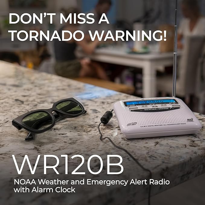 Midland - WR120B - NOAA Emergency Weather Alert Radio - Localized Programming, Trilingual Display, 60+ Emergency Alerts, Alarm, Selectable Alert Tone