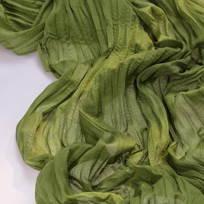 Socomi Olive Green Valentine's Day Cheesecloth Table Runner Boho Rustic Gauze 120 inch 10FT Cheese Cloth Runner for Wedding Party Baby Shower Birthday Home Decor Holiday Decorations