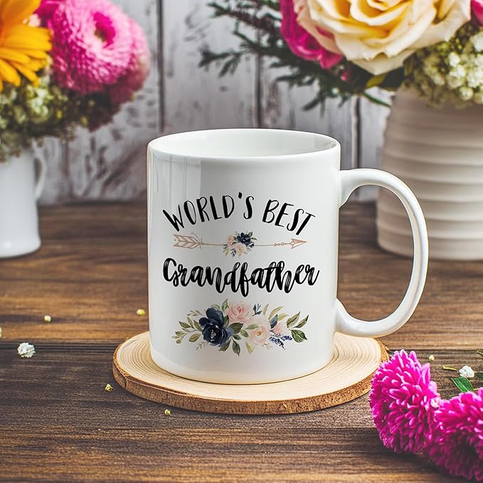Grandfather Mug, Grandfather Coffee Cups Ceramic, World's Best Grandfather Coffee Mug, Grandfather Gift, Grandfather Gifts for Christmas, Grandpa Coffee Mug Gifts for Grandfather