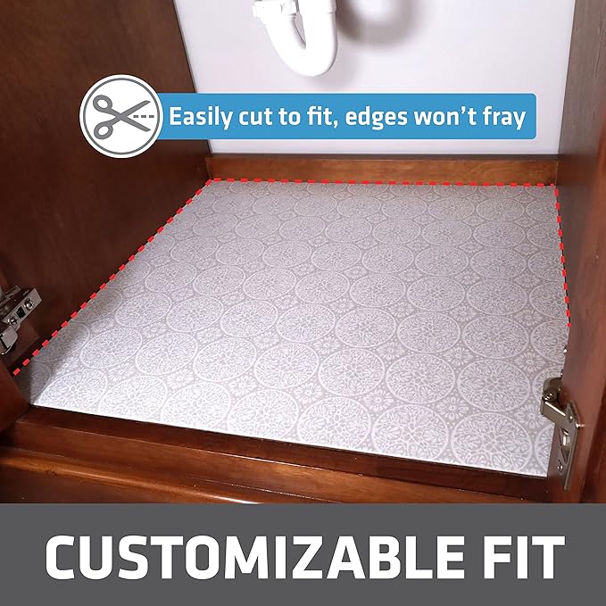 Drymate Premium XL Under Sink Mat, Waterproof Cabinet Protection Mats for Kitchen & Bathroom, Absorbent Shelf Liners, Slip-Resistant, Non-Adhesive, Machine Washable (USA Made)(24?쓝59??(Tan)