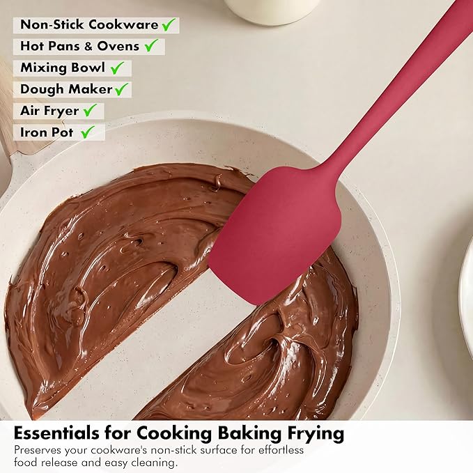 2 Pieces Silicone Spatula Set: Ironberry 600쨘F Heat Resistant Food Grade Cooking & Baking Utensils, Kitchen Flexible Nonstick Rubber Scraper for Scraping, Mixing, Scrambling, Flipping (Multicolor 2)