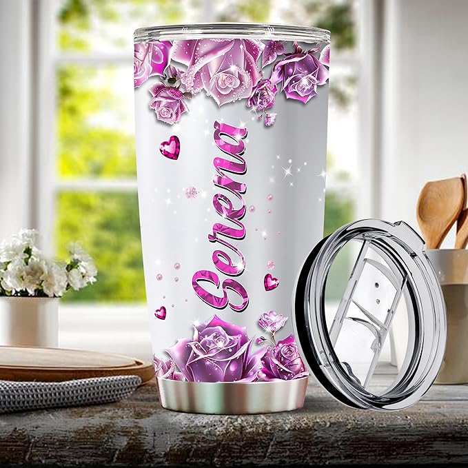 WONWIX Personalized Dragon Gifts for Women, Girls, Insulated Stainless Steel Coffee Cup, Travel Mug, Tumbler, Water Bottle, Perfect for Christmas, Birthday, Mother's Day, Valentine 20oz