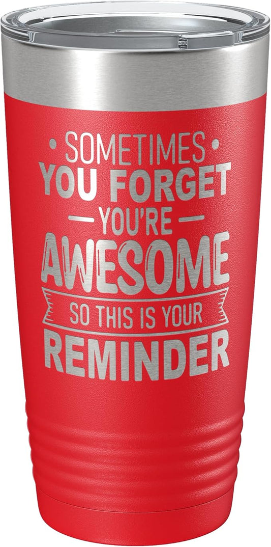 Spotted Dog Company Inspirational Tumbler, Inspirational Gifts for Men Dad Father Wife Sister Women, Birthday For Him Her, You?셱e Awesome Tumbler, Teacher Coworker Gifts 20oz Red