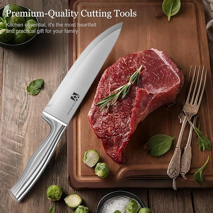 Vestaware Knife Set, 14 Pcs Kitchen Knife Block Set, Japanese High Carbon Stainless Steel Knives Set for Kitchen, Razor-Sharp Chef Knife Set, Gifts for Men