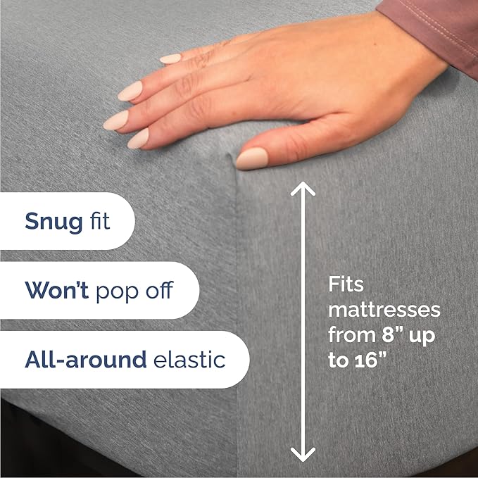 Cal King 6 Piece Sheet Set - Cooling & Breathable Bed Sheets - Hotel Luxury Bed Sheets for Women, Men, Kids & Teens - Deep Pockets - Easy Fit - Soft and Wrinkle Free - Cal King Heathered Grey Sheets