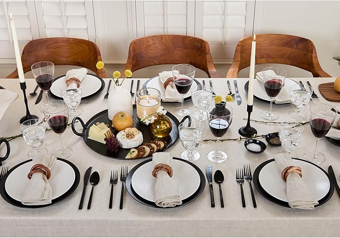 Solino Home Light Natural Linen Tablecloth 60 x 132 Inch - Classic Hemstitch, 100% Pure Linen Rectangular Tablecloth - Machine Washable Table Cloth for Spring, Easter