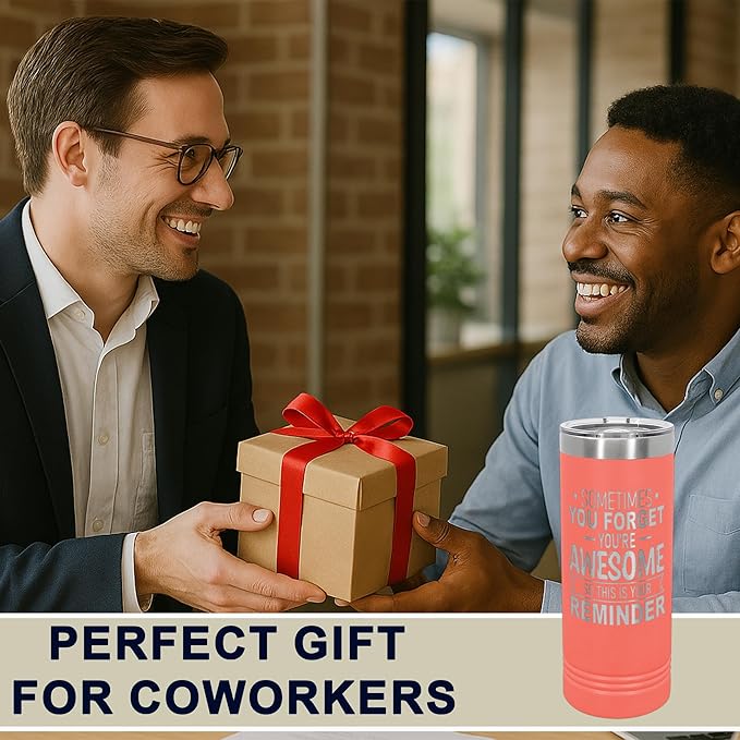 Spotted Dog Company Inspirational Tumbler, Inspirational Gifts for Men Dad Father Wife Sister Women, Birthday For Him Her, You?셱e Awesome Tumbler, Teacher Coworker Gifts 22oz Coral