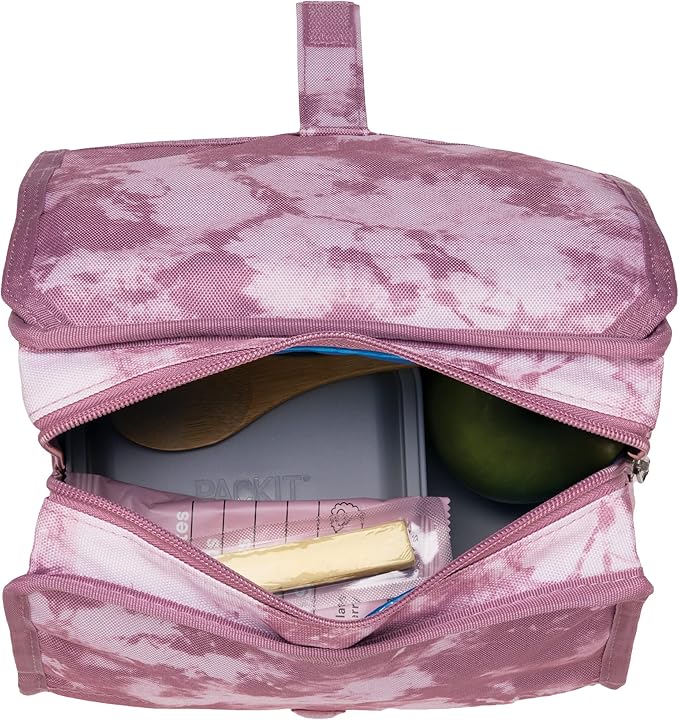 PackIt짰 Freezable Lunch Bag, Mulberry Tie Dye, Built with EcoFreeze짰 Technology, Foldable, Reusable, Zip and Velcro Closure with Buckle Handle, Designed for Work Lunch and Fresh Lunch On the Go
