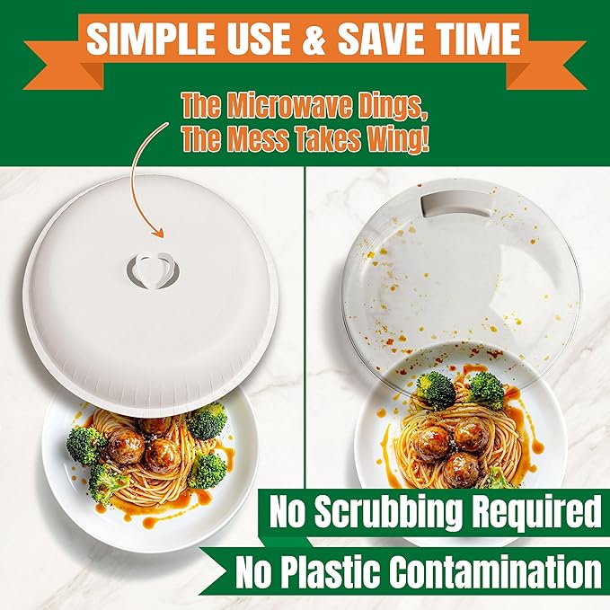 Disposable Microwave Splatter Cover,10 Inch,Paper Microwave Cover for Food,BPA Free & Non-Toxic Splatter Guard for Heating Food,50 Pack