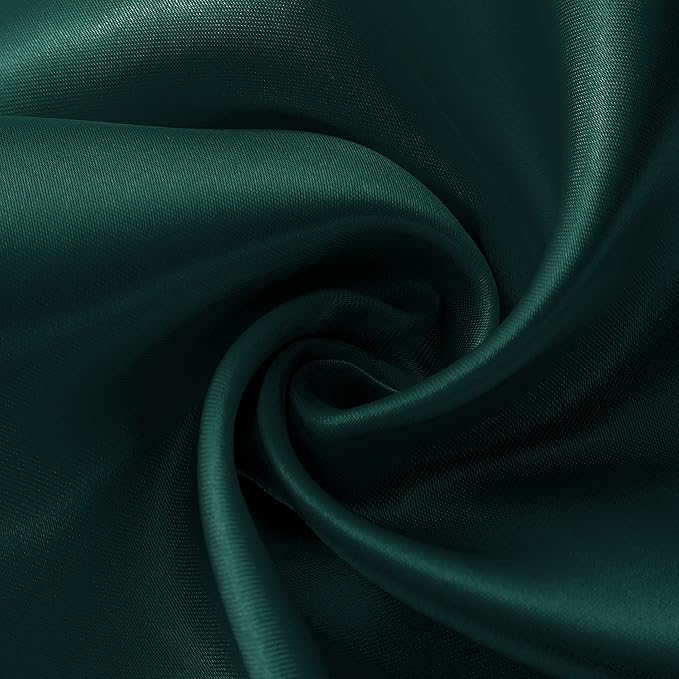 Horbaunal 6 Pack Satin Runners 12 x 108 Inch Bright Silky Smooth Satin Table Runners for Birthday Wedding Party Banquets, Forest Green