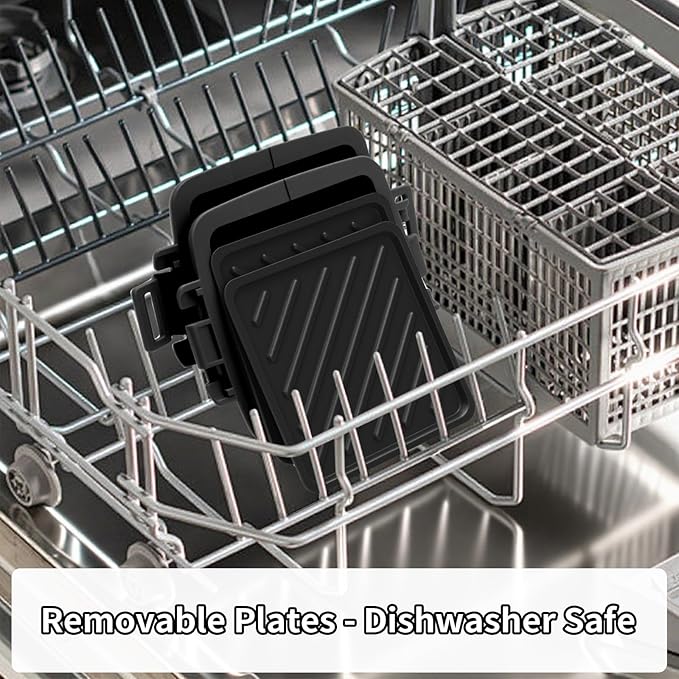 Microwave Sandwich Maker, Heat-Resistant Silicone Rubber Shell, Advanced HeatWave Technology, Non-Stick Plates, Easy to Clean, Makes Toast, Sandwiches, Paninis, Patties(Black)