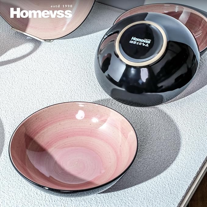 Stoneware Sonoma 16pc Dinnerware Set, Black + Speckled Spin Wash Rose