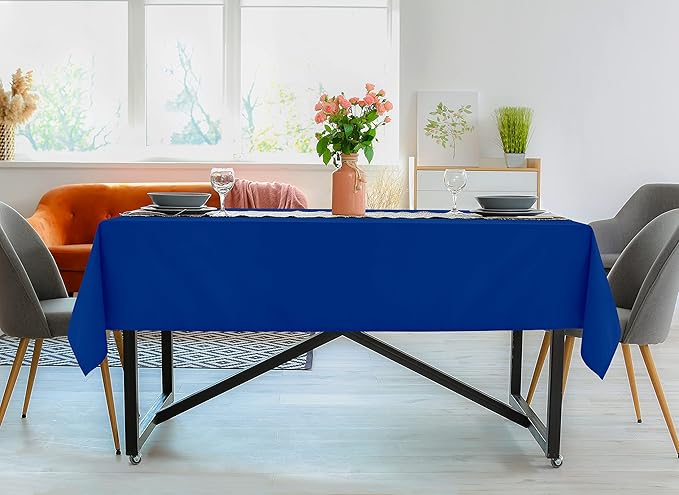 Utopia Kitchen Rectangle Table Cloth 2 Pack(90x132 Inches, Royal Blue), Tablecloth Machine Washable, Polyester Table Cover for Dining, Buffet Parties, Picnics, Events, Weddings and Restaurants