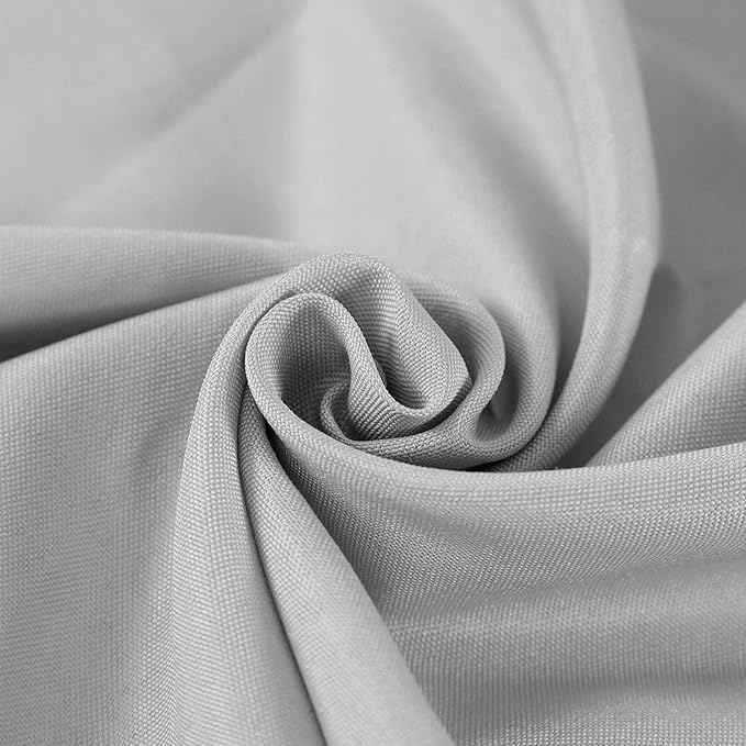 Cupuamon 120 inch Round Tablecloth Washable Polyester Table Cloth Decorative Table Cover for Wedding Party Dining Banquet（120 inch,Silver）
