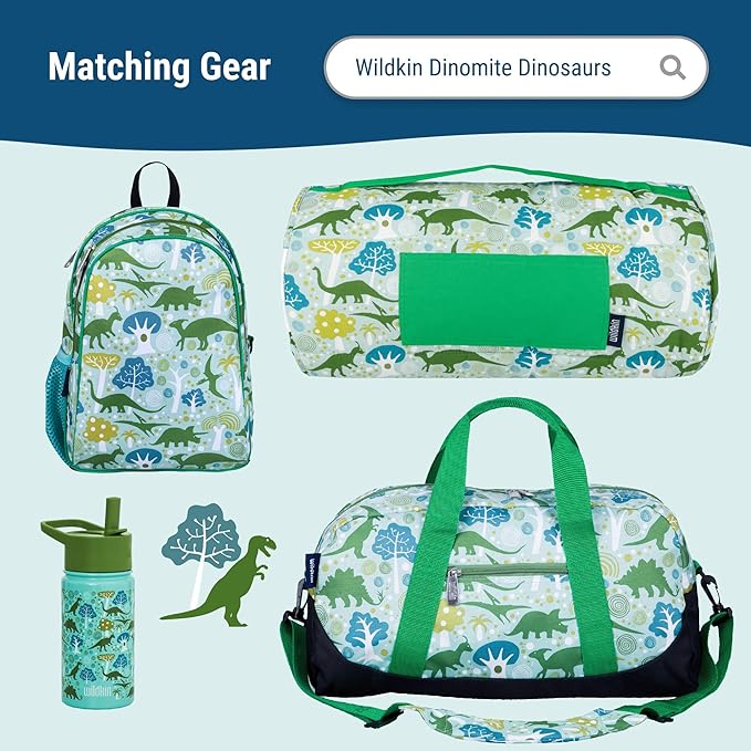 Wildkin Kids Insulated Lunch Box ??Durable and Reusable for School & Travel - Dinomite Dinosaur