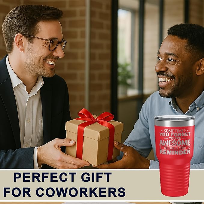 Spotted Dog Company Inspirational Tumbler, Inspirational Gifts for Men Dad Father Wife Sister Women, Birthday For Him Her, You?셱e Awesome Tumbler, Teacher Coworker Gifts 30oz Red