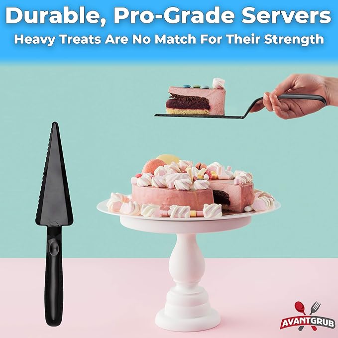 Heavy Duty, Recyclable 10" Dessert Servers 6 Pack. Perfect for Serving Pie, Cake and Pizza. Best Disposable Plastic Cutters for a Wedding or Birthday Party. Great Shovel Slicers for Catering Events